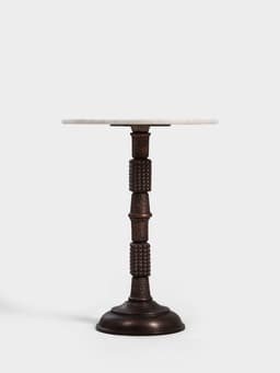 Стол кофейный, 41×41×56 см, алюминий/мрамор