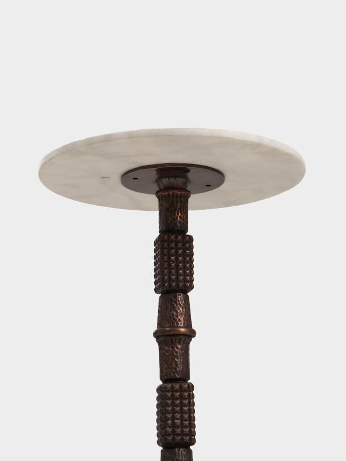 Стол кофейный, 41×41×56 см, алюминий/мрамор