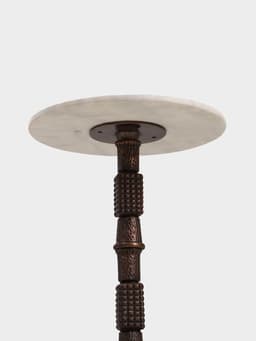 Стол кофейный, 41×41×56 см, алюминий/мрамор