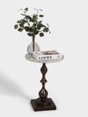 Стол кофейный, 41×41×56 см, алюминий, мрамор