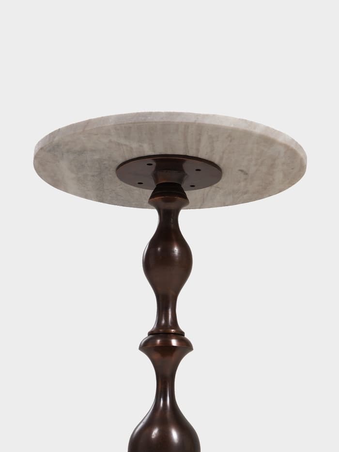 Стол кофейный, 41×41×56 см, алюминий, мрамор