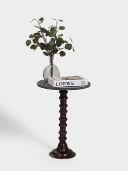 Стол кофейный, 41×41×57 см, алюминий, мрамор