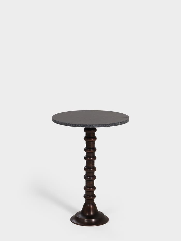 Стол кофейный, 41×41×57 см, алюминий, мрамор