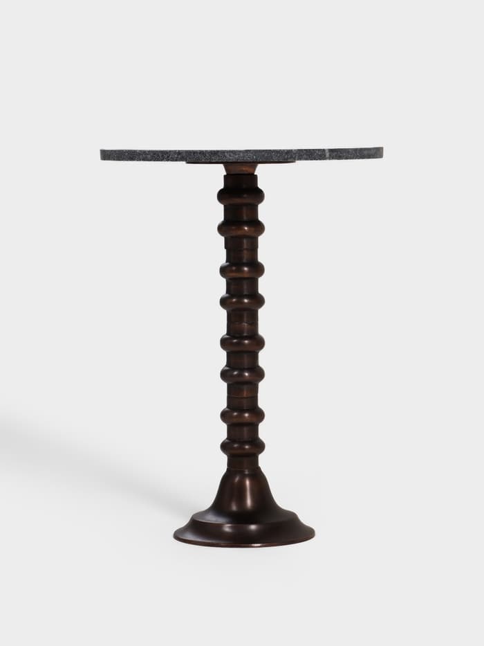 Стол кофейный, 41×41×57 см, алюминий, мрамор