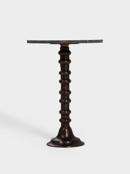 Стол кофейный, 41×41×57 см, алюминий, мрамор