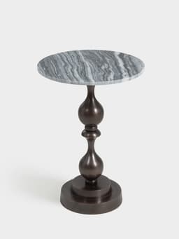 Стол кофейный, 41×41×57 см, алюминий, мрамор