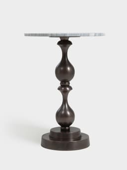 Стол кофейный, 41×41×57 см, алюминий, мрамор