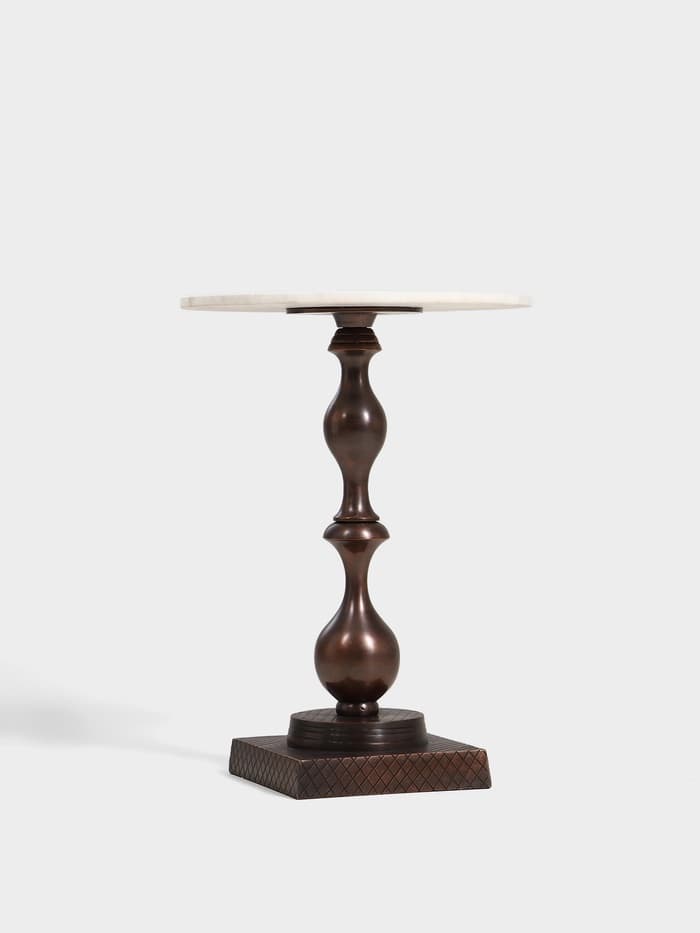 Стол кофейный, 41×41×57 см, алюминий, мрамор