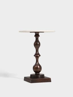 Стол кофейный, 41×41×57 см, алюминий, мрамор