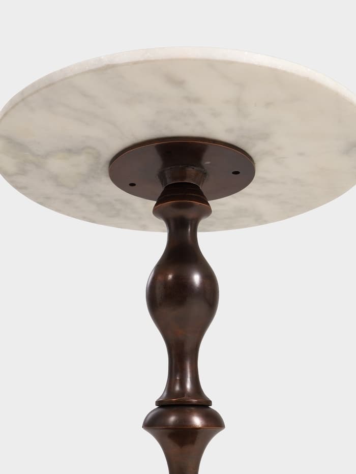 Стол кофейный, 41×41×57 см, алюминий, мрамор