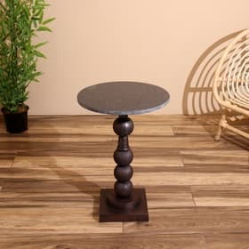 Стол кофейный, 41×41×59 см, алюминий, мрамор