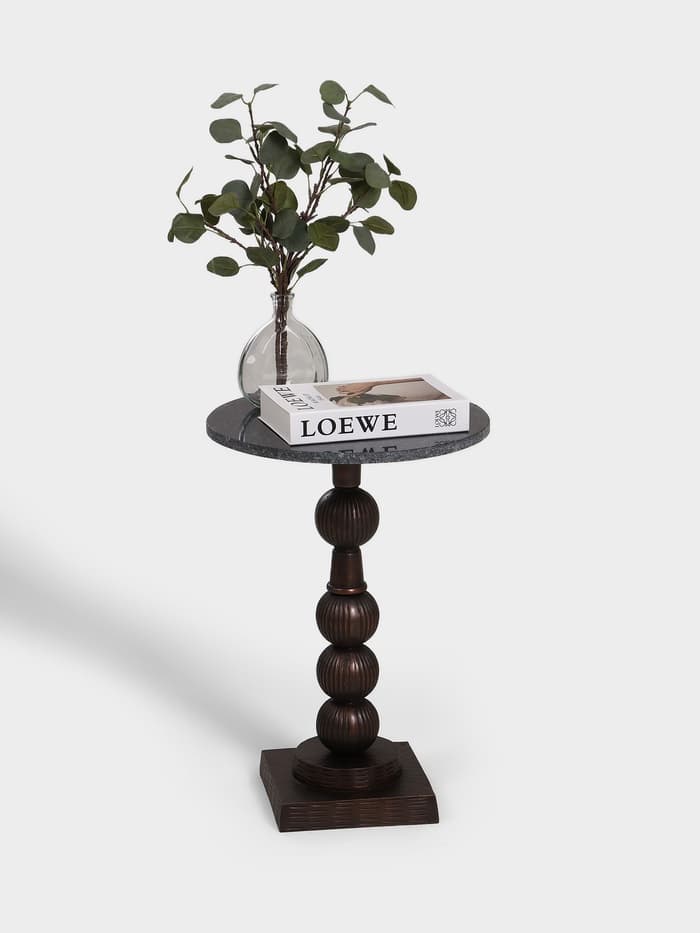 Стол кофейный, 41×41×59 см, алюминий, мрамор