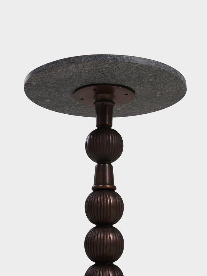 Стол кофейный, 41×41×59 см, алюминий, мрамор