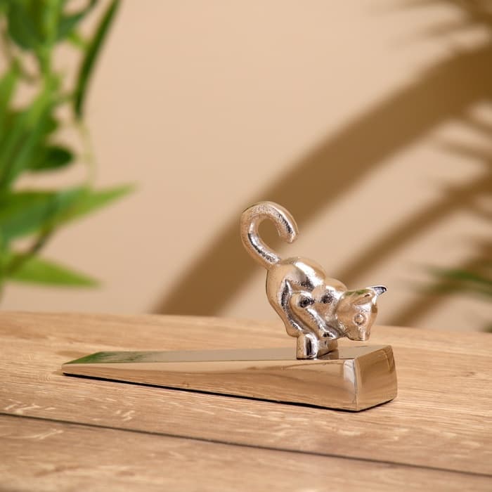 Стоппер дверной «Киска», 15×3.5×9 см, алюминий