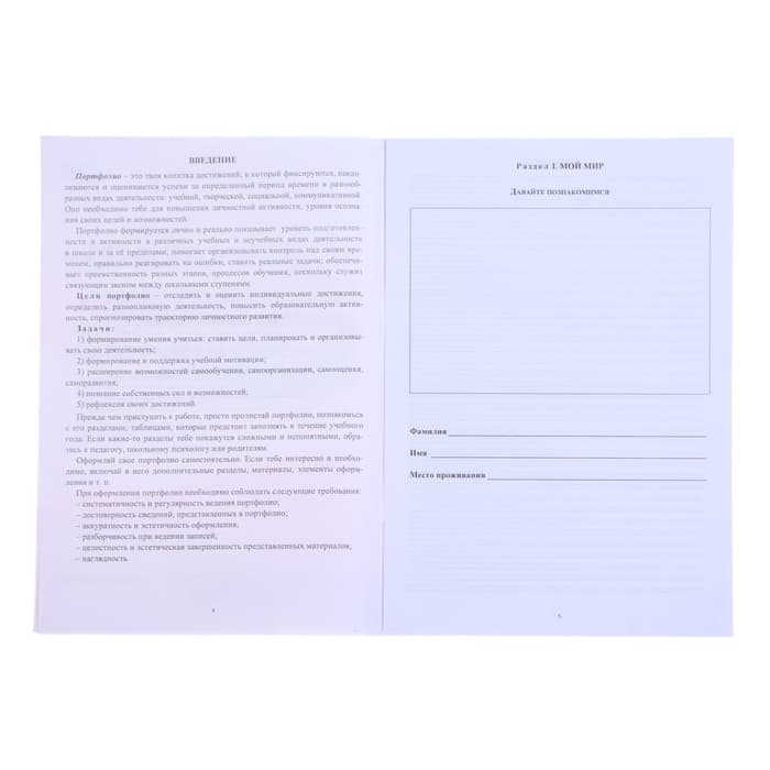 Портфолио в папке, ученика 5 - 9 класса, 8 грамот, А4