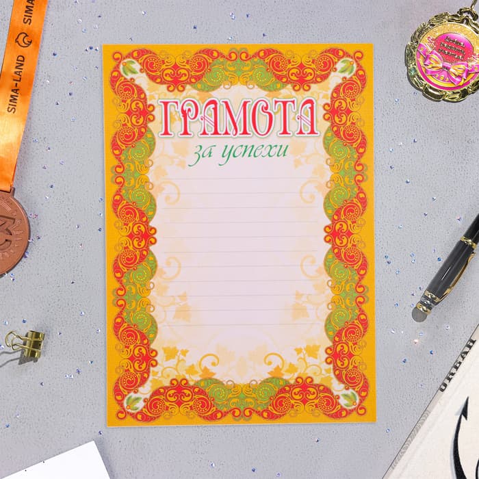 Портфолио в папке, ученика 5 - 9 класса, 8 грамот, А4