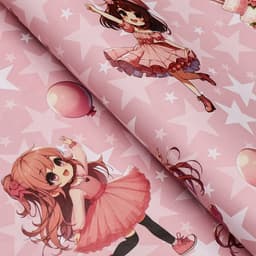 Бумага упаковочная двухсторонняя «Девочка и торт», глянец 100×70 см