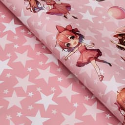 Бумага упаковочная двухсторонняя «Девочка и торт», глянец 100×70 см