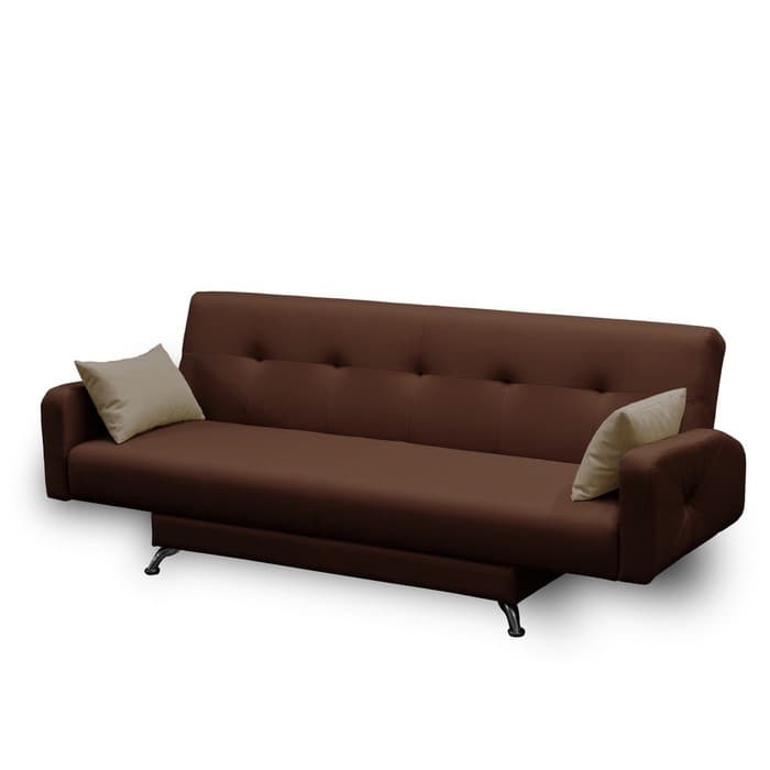 Диван прямой «Манго 3», спальное место 1100×1920 мм, обивка ткань, цвет нео шоколад/латте