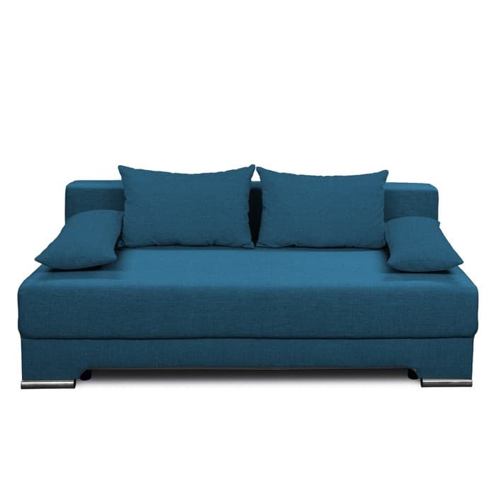 Диван прямой «Киви», спальное место 1400×1900 мм, обивка ткань, цвет савана деним