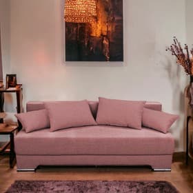 Диван прямой «Киви», спальное место 1400×1900 мм, обивка ткань, цвет савана даймроуз