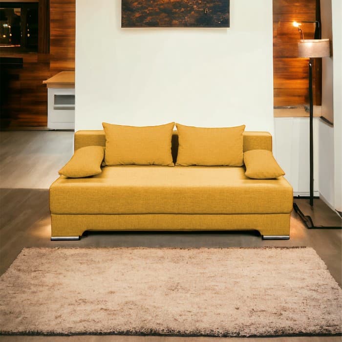 Диван прямой «Киви», спальное место 1400×1900 мм, обивка ткань, цвет савана елоу