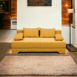 Диван прямой «Киви», спальное место 1400×1900 мм, обивка ткань, цвет савана елоу