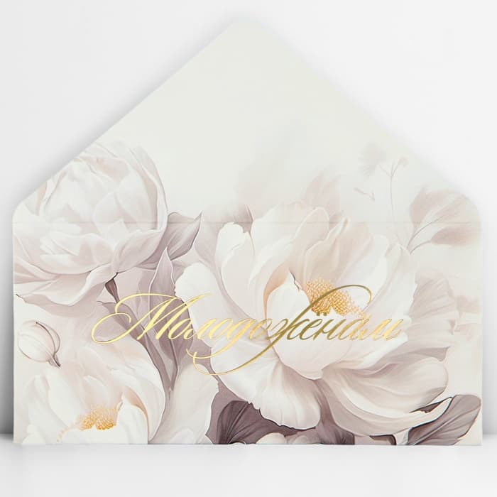 Конверт для денег «Молодожёнам», тиснение, 16.5×8 см