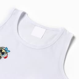 Майка для девочки, белая, размер 26 (80-86 см), принт МИКС