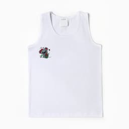 Майка для девочки, белая, размер 26 (80-86 см), принт МИКС