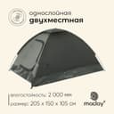 Палатка туристическая 2-местная maclay terskol 2, 205×150×105 см, трекинговая, однослойная, зелёная