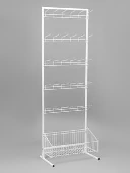 Стойка прикассовая, с крючками, 64×50×185 см, белая