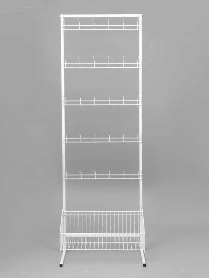 Стойка прикассовая, с крючками, 64×50×185 см, белая