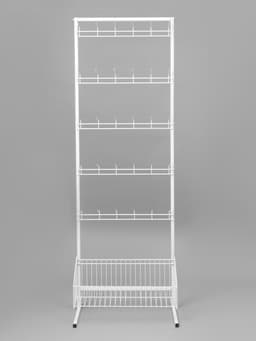 Стойка прикассовая, с крючками, 64×50×185 см, белая