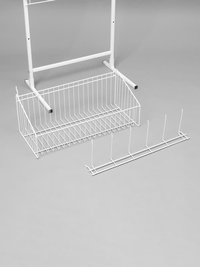 Стойка прикассовая, с крючками, 64×50×185 см, белая