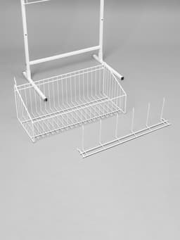 Стойка прикассовая, с крючками, 64×50×185 см, белая