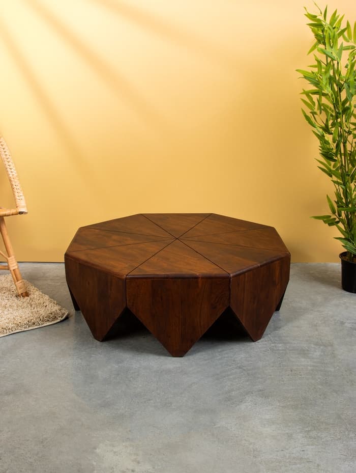 УЦЕНКА Столик журнальный, 85×85×31 см, манговое дерево