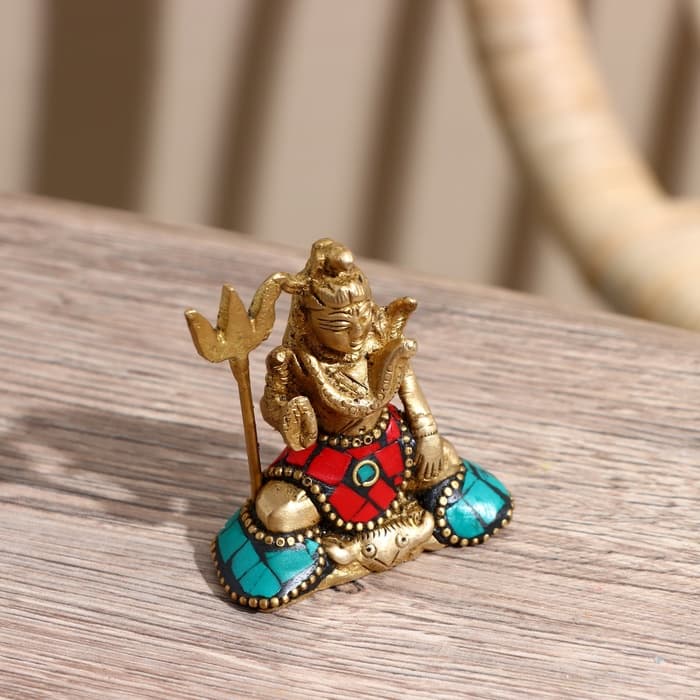 Сувенир «Шива», 5.5 см, латунь, камень