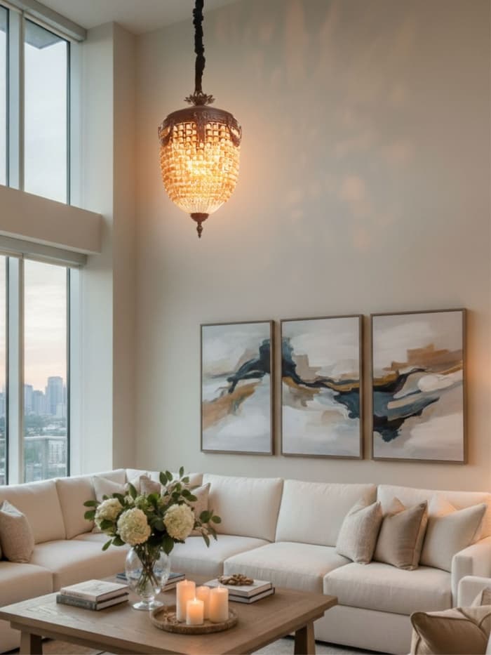 Светильник потолочный «Юлий», 1×40 Вт, Е27, 37×37×70 см, коричневый, чёрный