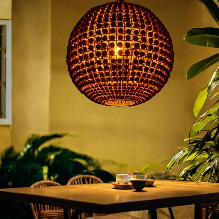 Светильник потолочный «Сёкл», 1×40 Вт, Е27, 52×52×57 см, бежевый