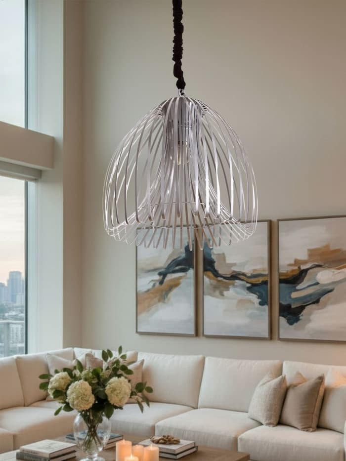 Светильник потолочный «Лиф», 1×40 Вт, Е27, 52×52×61 см, серебро