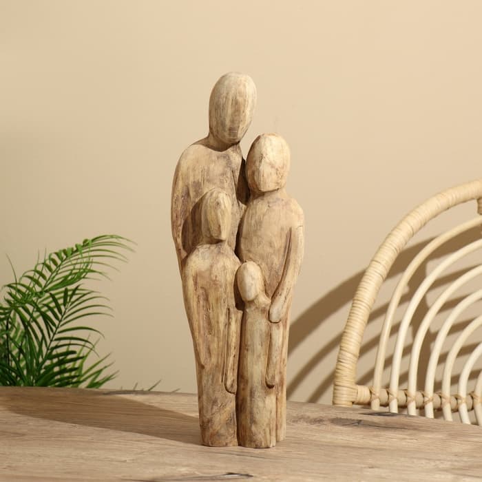 Абстракция «Семья», 15.5×7×41.5 см, манговое дерево