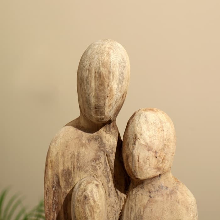Абстракция «Семья», 15.5×7×41.5 см, манговое дерево