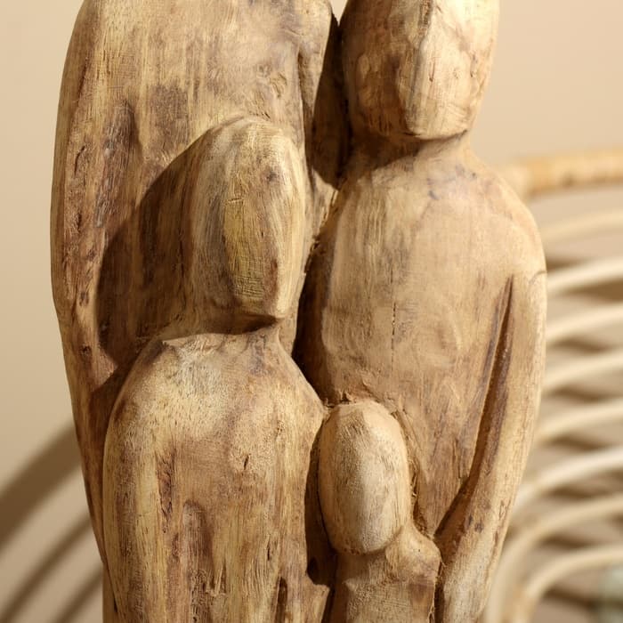 Абстракция «Семья», 15.5×7×41.5 см, манговое дерево