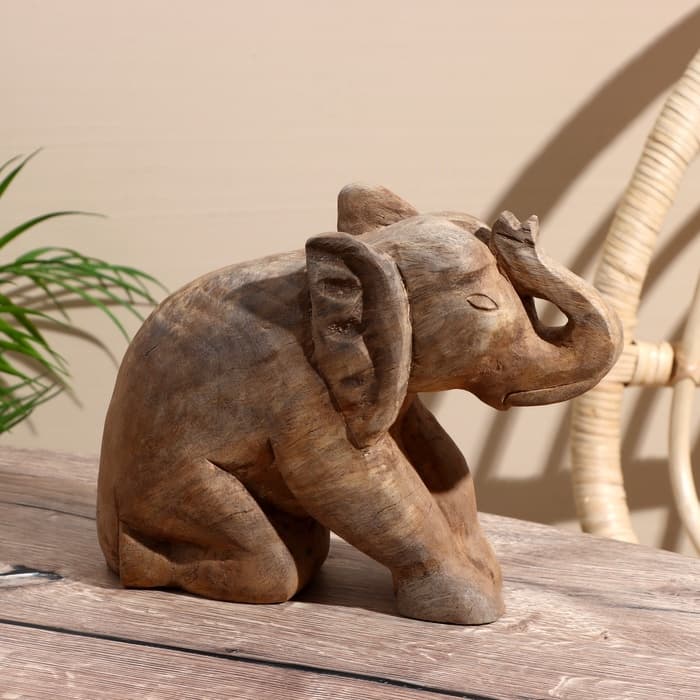 Сувенир «Слоник», 26×8×20.5 см, манговое дерево