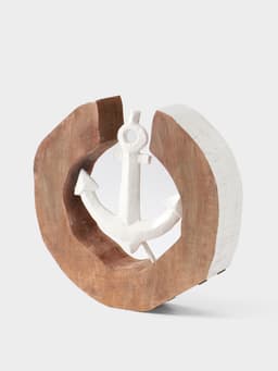 Сувенир «Якорь», 28×6×27 см, алюминий, манговое дерево