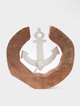 Сувенир «Якорь», 28×6×27 см, алюминий, манговое дерево