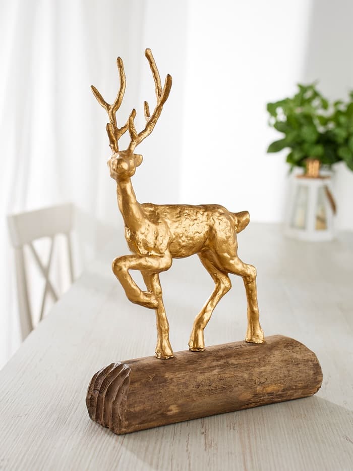 Сувенир «Олень», 26.5×13×36 см, полимерная смола, манговое дерево