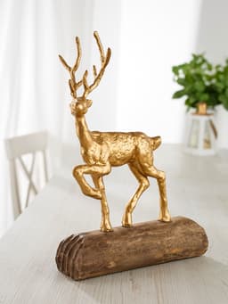 Сувенир «Олень», 26.5×13×36 см, полимерная смола, манговое дерево