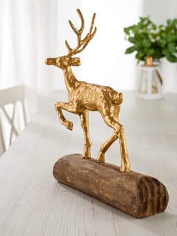 Сувенир «Олень», 26.5×13×36 см, полимерная смола, манговое дерево